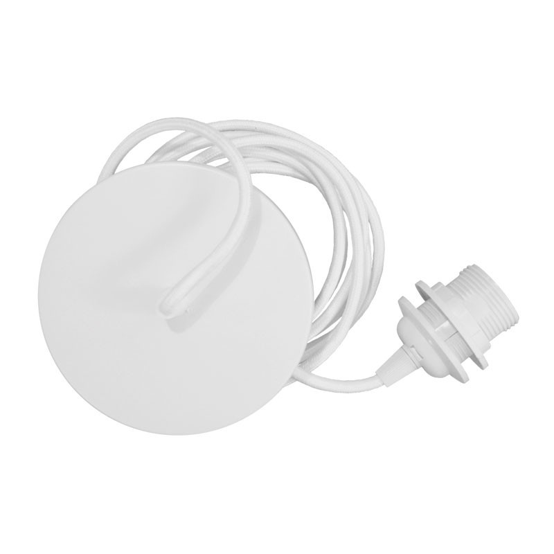Cable lámpara techo Rosette, blanco