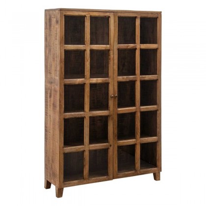 Vitrina alta Colonial, madera natural