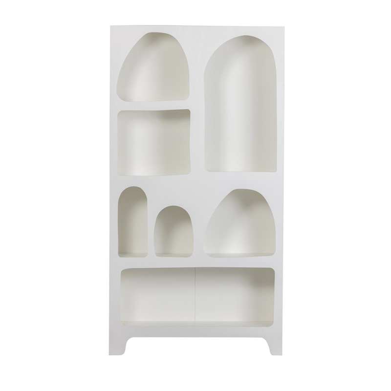 Estantería de diseño mediterráneo, inspirada en los muebles tradicionales de obra.