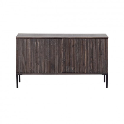 Mueble tv de madera de fresno y patas de metal en color negro