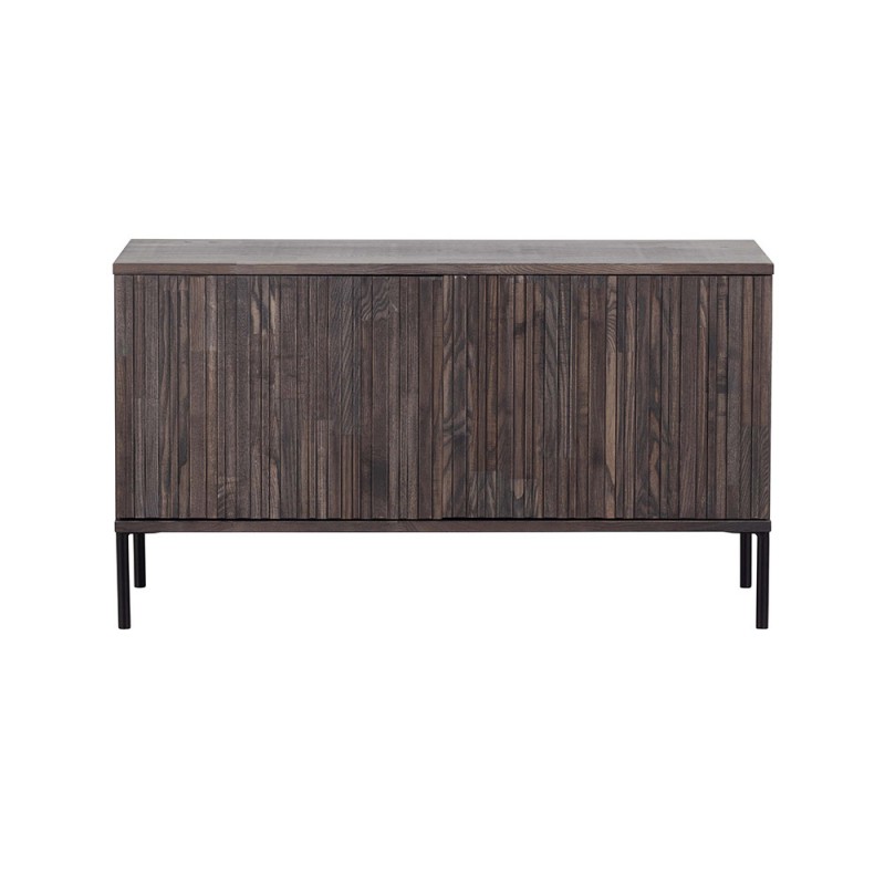 Mueble tv de madera de fresno y patas de metal en color negro