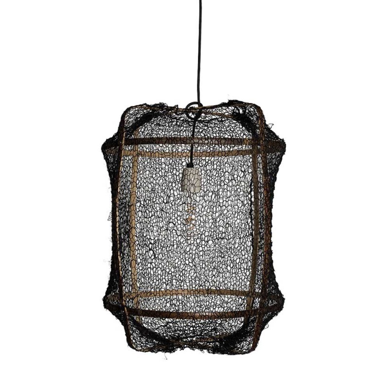 Lámpara de techo realizada en bambú envuelta en red de sisal Ay Illuminate