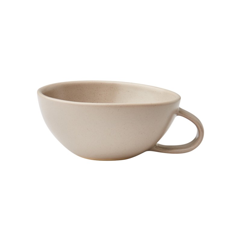 taza con asa beige para el café, té o chocolate