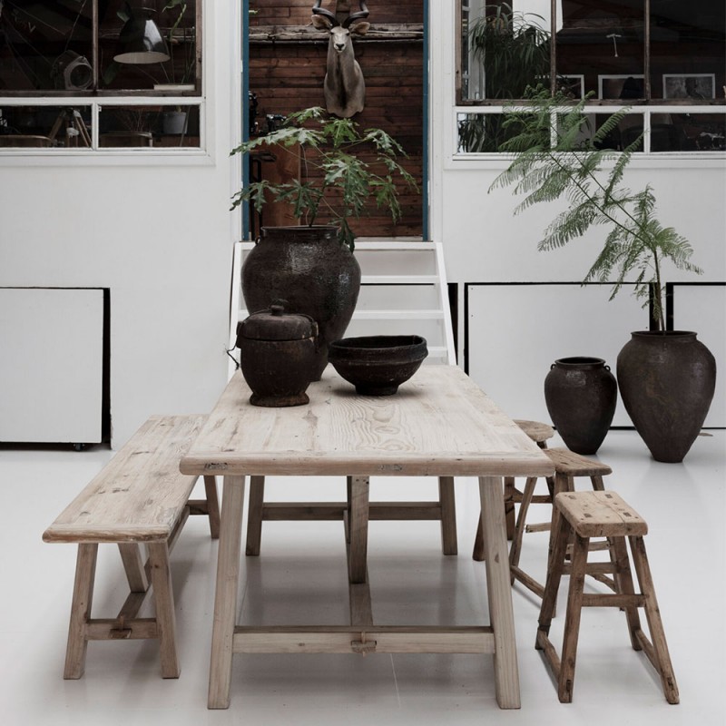 mesa comedor de madera antigua recuperada