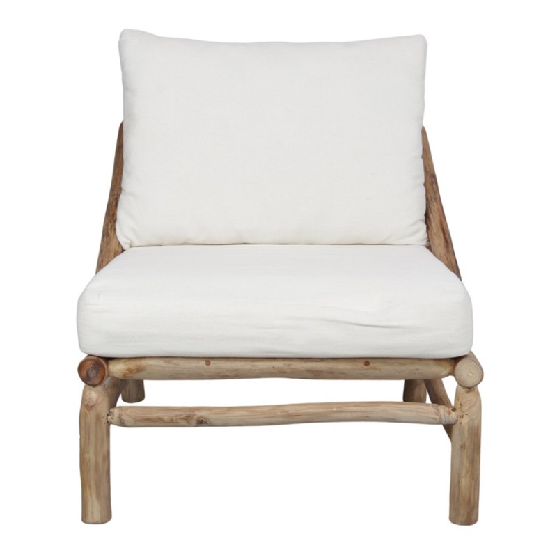 Sillón exterior de madera maciza tropical de estilo rústico