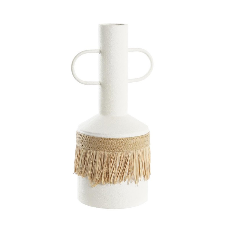 Jarrón metal Boho 40cm, blanco