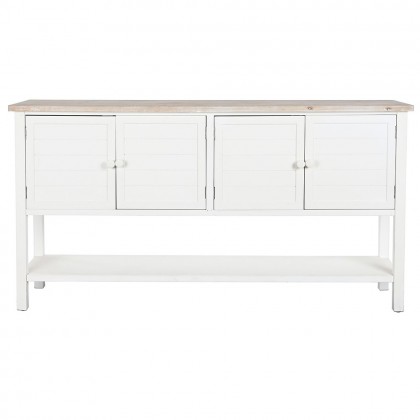 buffet de madera blanco de estilo mediterráneo.