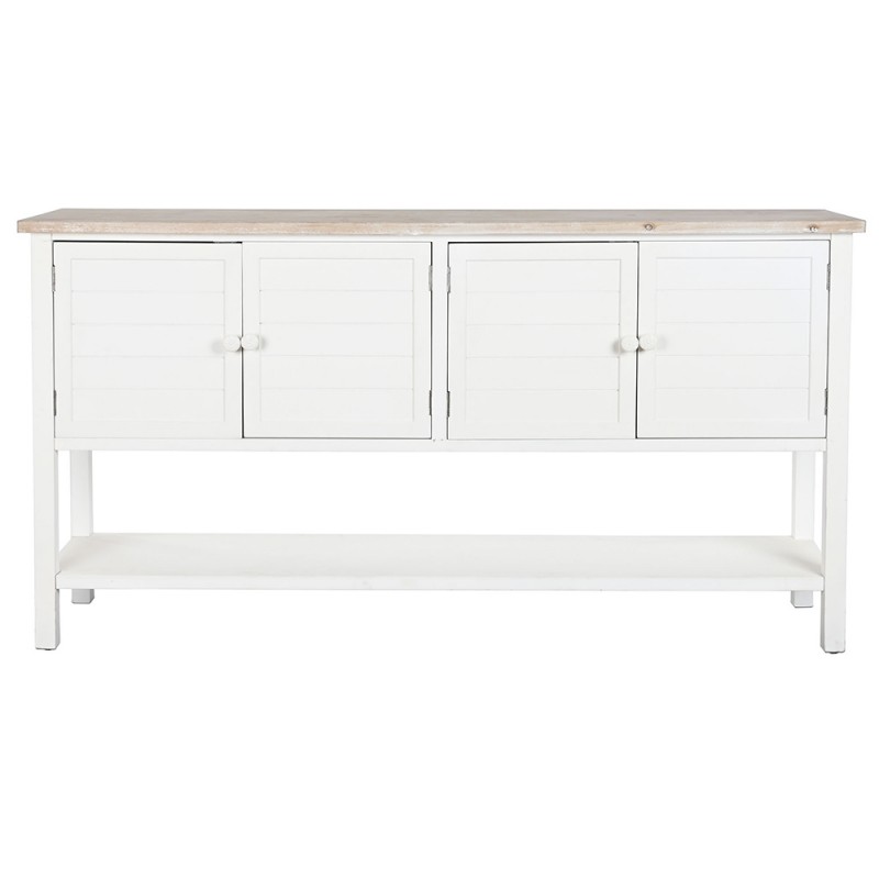 buffet de madera blanco de estilo mediterráneo.