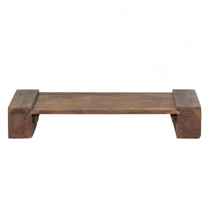 Mesa de centro baja madera mango de líneas sencillas