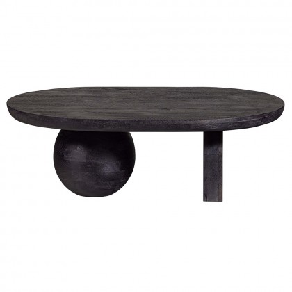 Mesa centro madera mango negro formas orgánicas