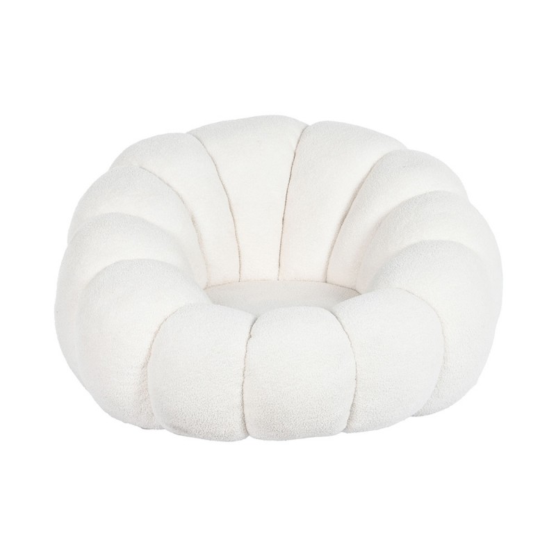Sillón Giratorio Bouclé blanco roto