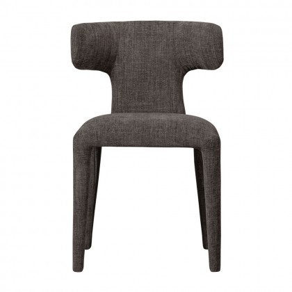 silla de comedor de diseño tapizada gris oscuro