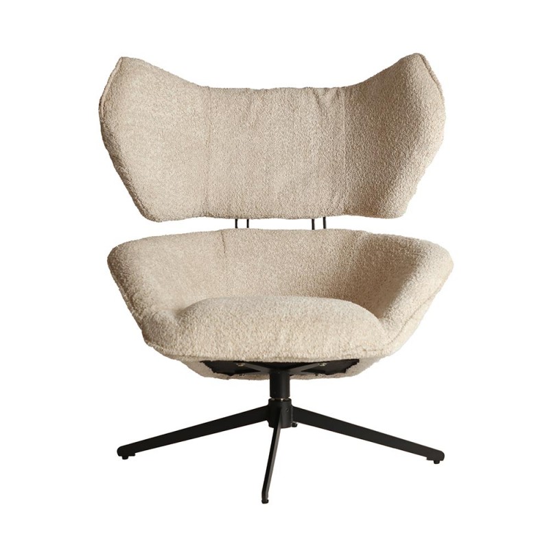 Sillón giratorio en color crema de estilo art deco