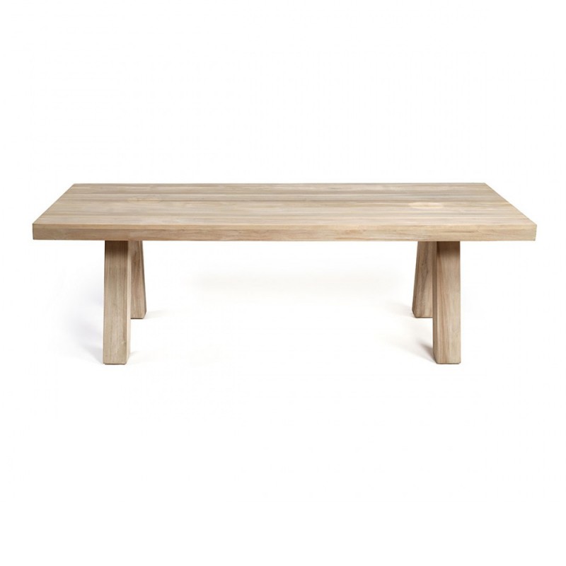 Mesa comedor exterior rectangular de madera de teca 300cm