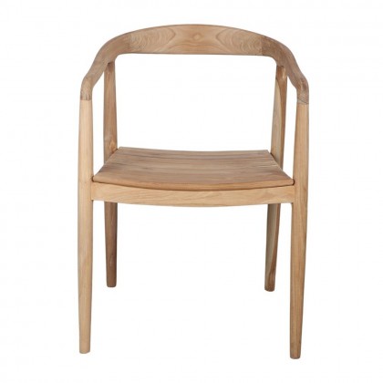 Silla comedor madera teca torneada minimalista lisa