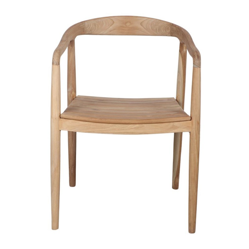 Silla comedor madera teca torneada minimalista lisa