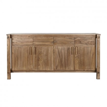 aparador de madera de olmo recuperada de estilo contemporáneo.