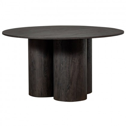 Mesa de comedor redonda  ø140cm  marrón y divertido diseño en las patas