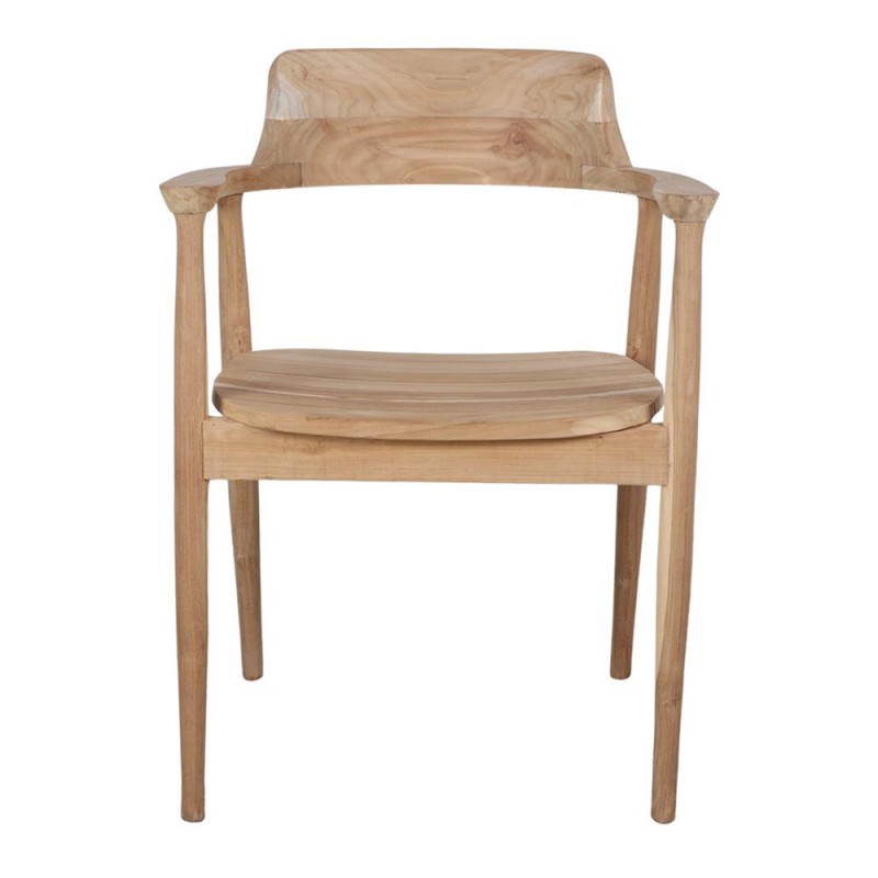 Silla comedor madera de teca de lineas rectas, natural