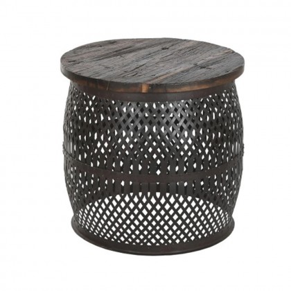Mesa Auxiliar madera mango y hierro