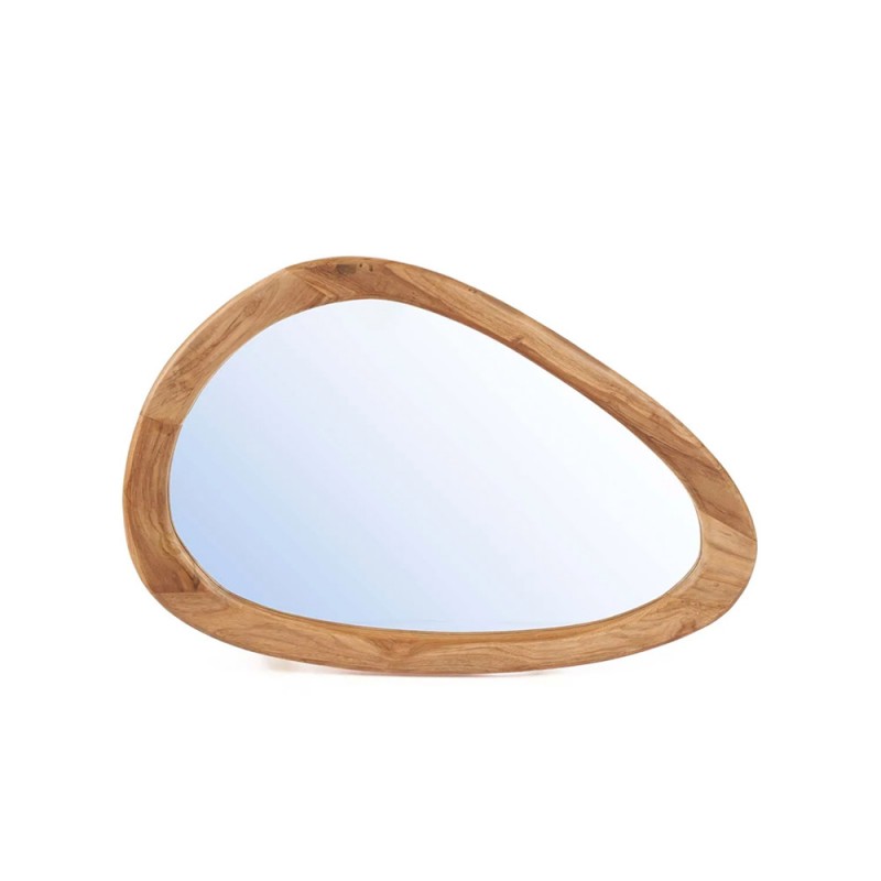espejo formas orgánicas madera teca