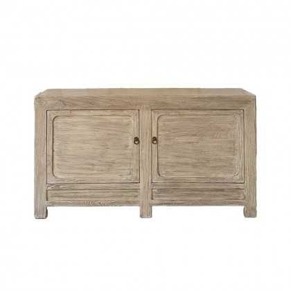 aparador de madera maciza de olmo con dos puertas