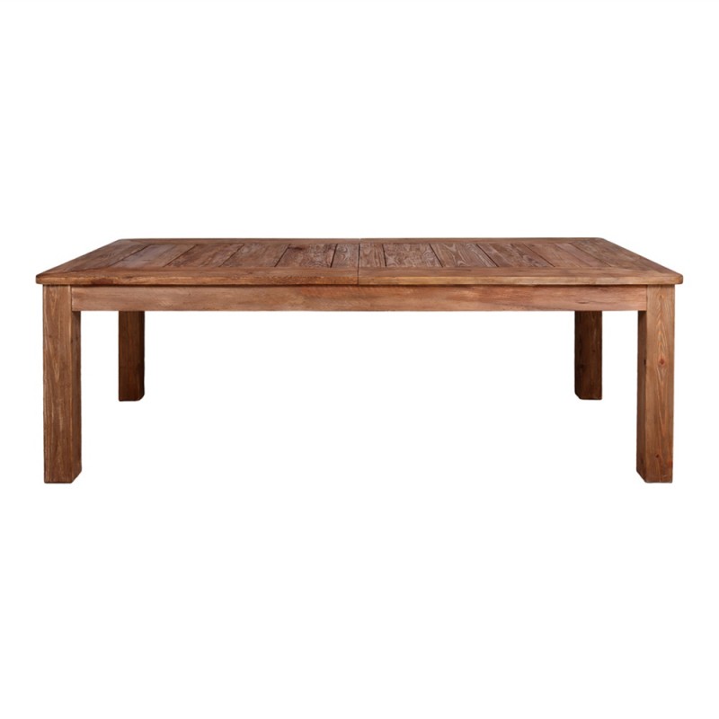 Mesa de comedor rectangular extensible de estilo rústico vintage realizada en madera de pino reciclado