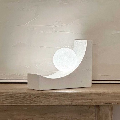 luz de mesa escultura bola blanca