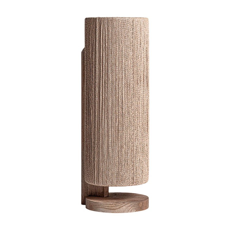 lámpara de mesa madera cuerda estilo contemporáneo