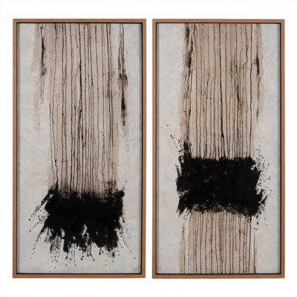 Pareja cuadros pintura abstracto en lienzo  es una pieza decorativa de arte contemporáneo pintada a mano