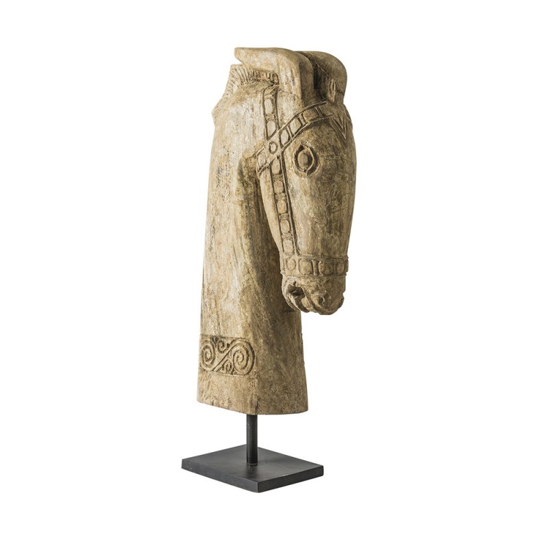 busto decorativo Caballo en madera antigua
