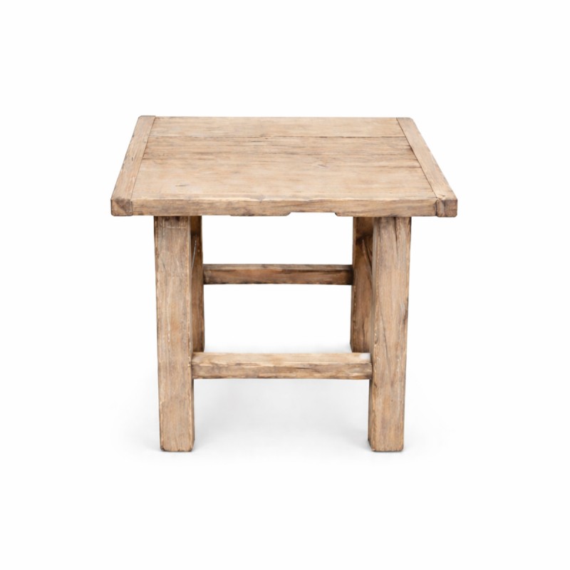 mesa auxiliar de madera antigua 50x50cx45cm alto