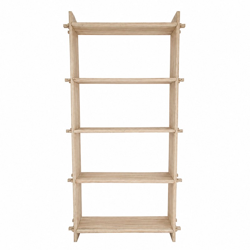 Estantería abierta de madera de olmo reciclada