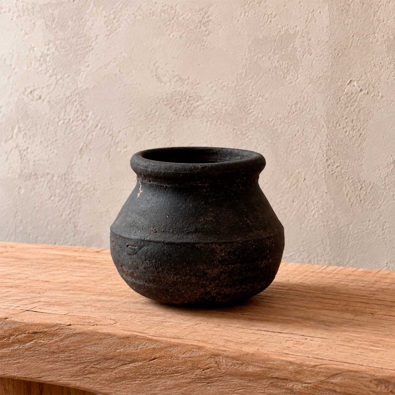 Jarrón decorativo de cerámica negro